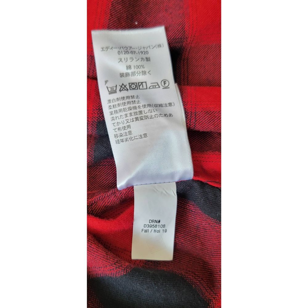 Eddie Bauer Boyfriend Button Down Womens L Red Black Unique Plaid Flannel Cotton - Picture 14 of 14